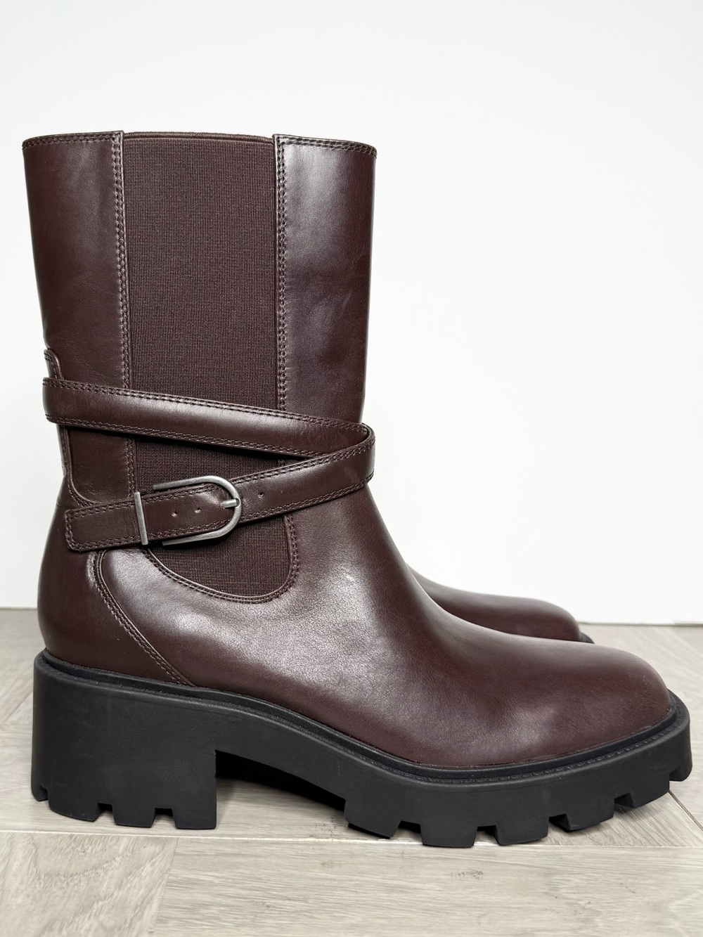 Sarto Franco Sarto Emerson Brown Leather Lug Sole Boot 8 1/2 M